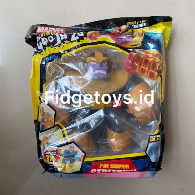 Marvel Supagoo Thanos - Action Figure Squishy 20 Cm Con Corpo Ripieno Di Goo, Allungabile E Strizzabile