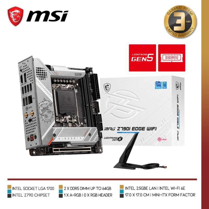 Msi Mb Z790, Mpg Z790 Edge Ti Max Wifi, Lga 1700, 4Ddr5, 2Pci-Ex16, 1Pci-Ex1, 5M.2, 8Sata3