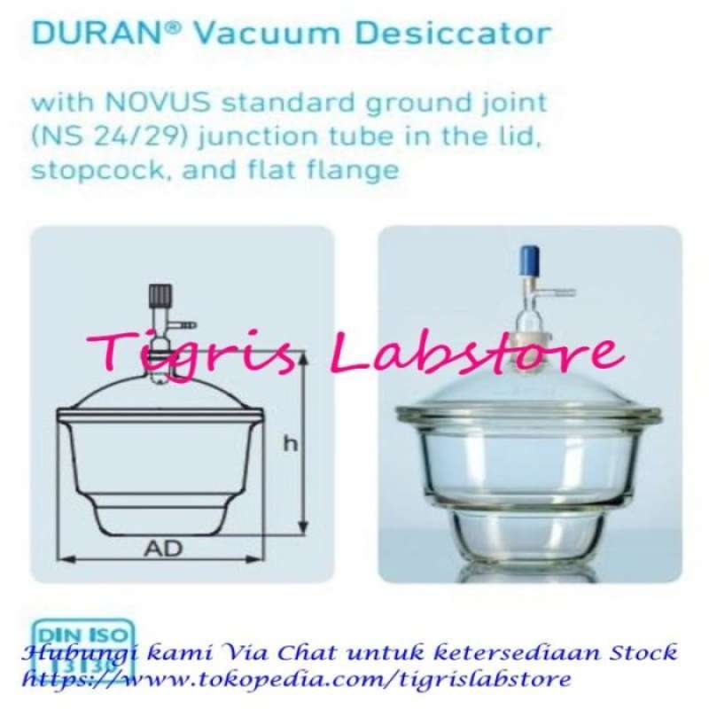 Promo Duran Vacuum Desiccator NOVUS PTFE w/Plate Ø150mm 247825752
