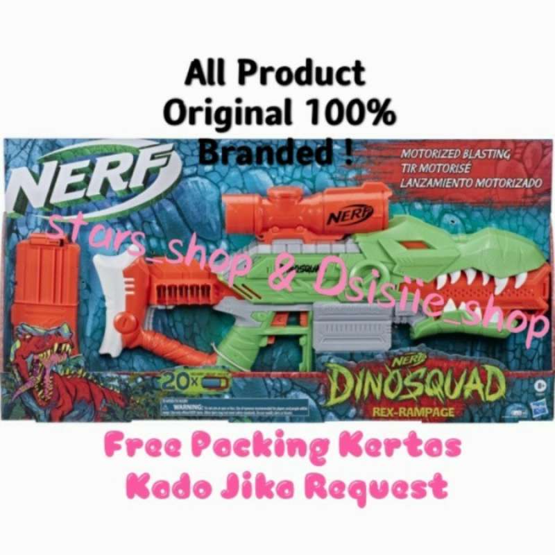 Promo Nerf Dinosquad Rex Rampage Motorized Blazing Dart Game Original ...
