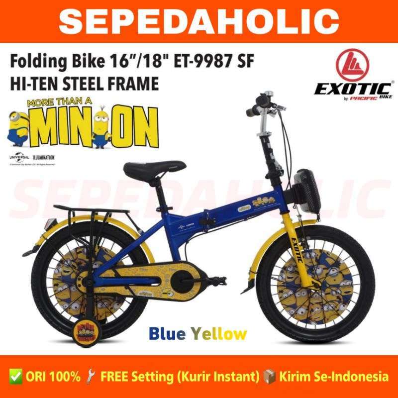 Jual Sepeda Lipat Anak Exotic Et 9987 Sf Minion Ukuran 16 18 Inch