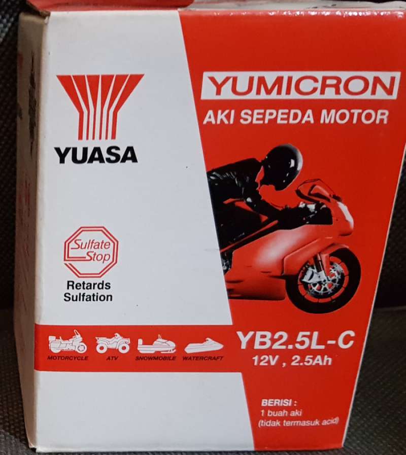 Promo Aki motor basah | accu yuasa YB2.5L-C Diskon 17% di Seller Alfa