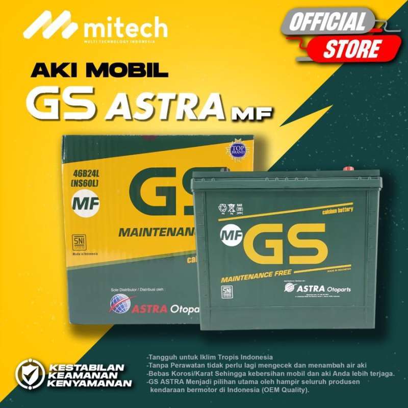 Jual Aki Mobil Nissan Sentra GS Astra NS60L Aki Kering 12V / 45 Ah di