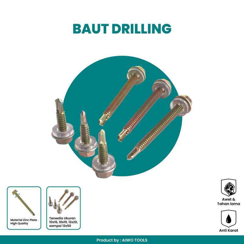 Jual Baut Drilling 12 X 40 Mdn kemasan Isi 100pcs Self Drilling jual-baut-drilling-12-x-40-mdn-kemasan-isi-100pcs-self-drilling