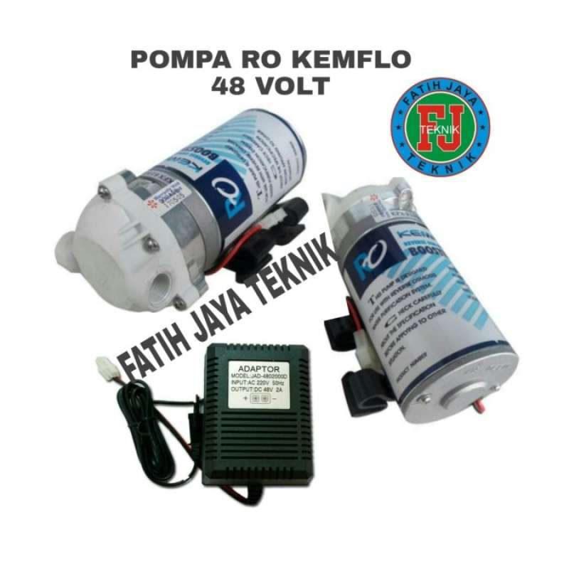 Promo Pompa Ro Booster Pump Kemflo 48V Dan Adaftor 48V 2Amper Taiwan