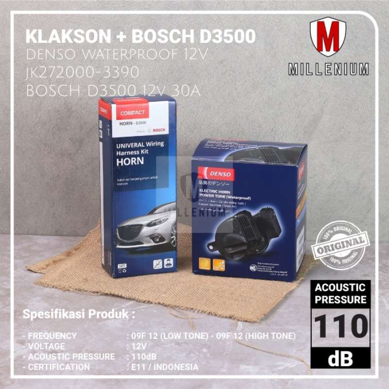 Promo KLAKSON DENSO MODEL KEONG WATERPROOF DENGAN KABEL RELAY BOSCH