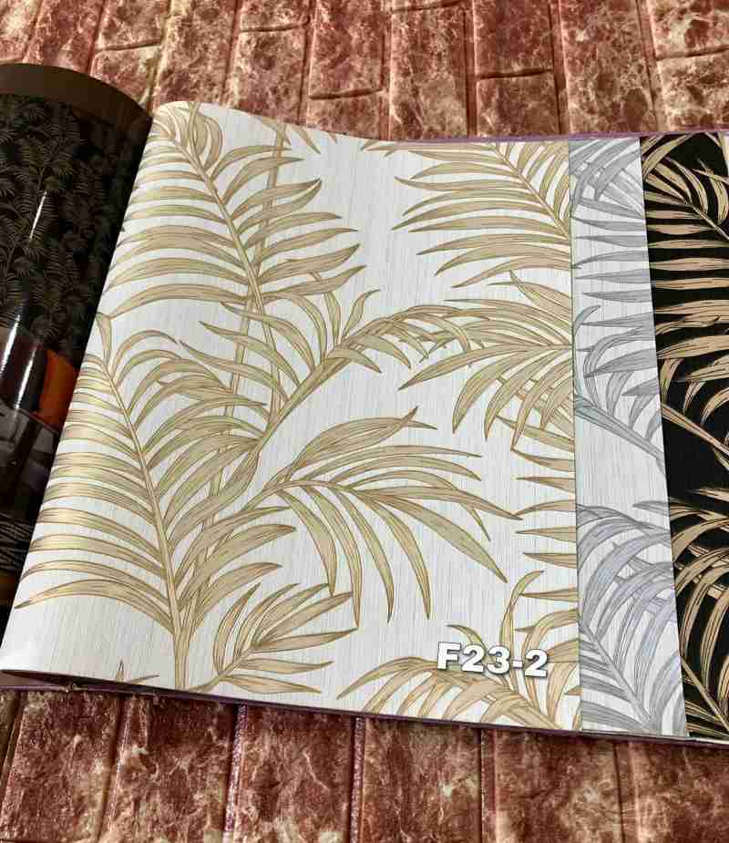 Jual Wallpaper Dinding Motif Daun Palem Hitam Putih Gold Flower Story ...