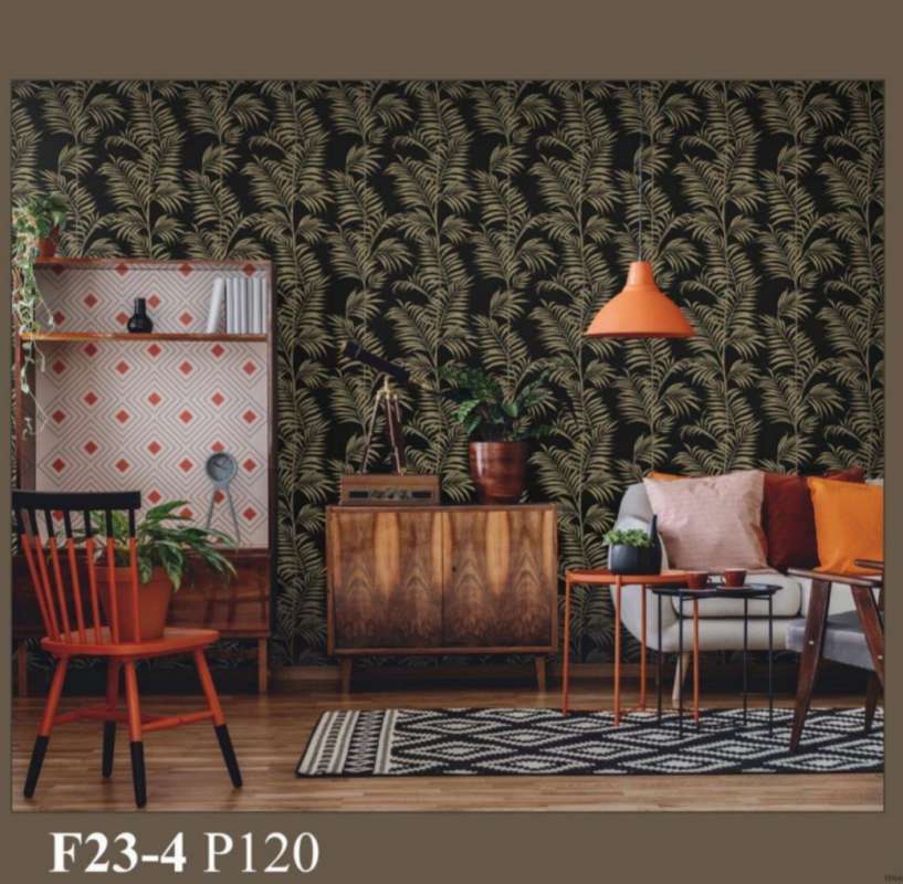 Jual Wallpaper Dinding Motif Daun Palem Hitam Putih Gold Flower Story ...