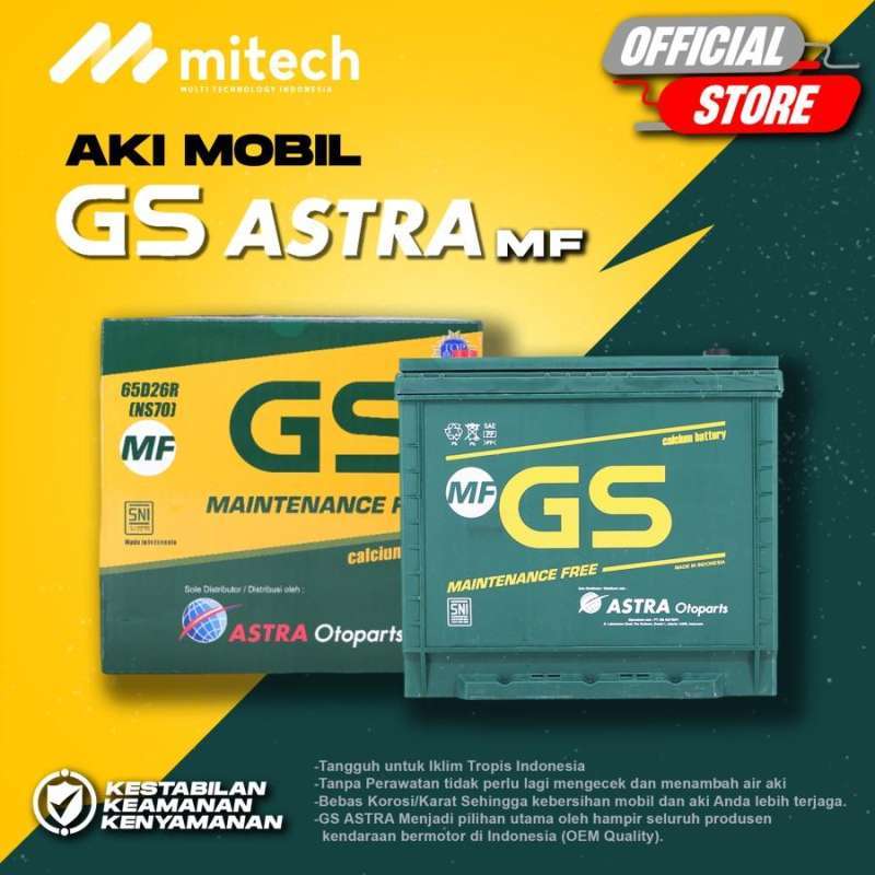 Jual Aki Mobil Toyota Kijang Kapsul GS MF ASTRA NS70 Aki Kering 12V