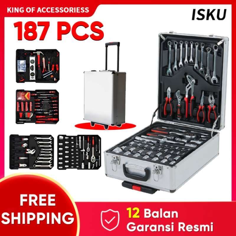 Promo ISKU Tool Kit 187Pcs Perkakas Bengkel Toolkit Toolbox Dan Rumah
