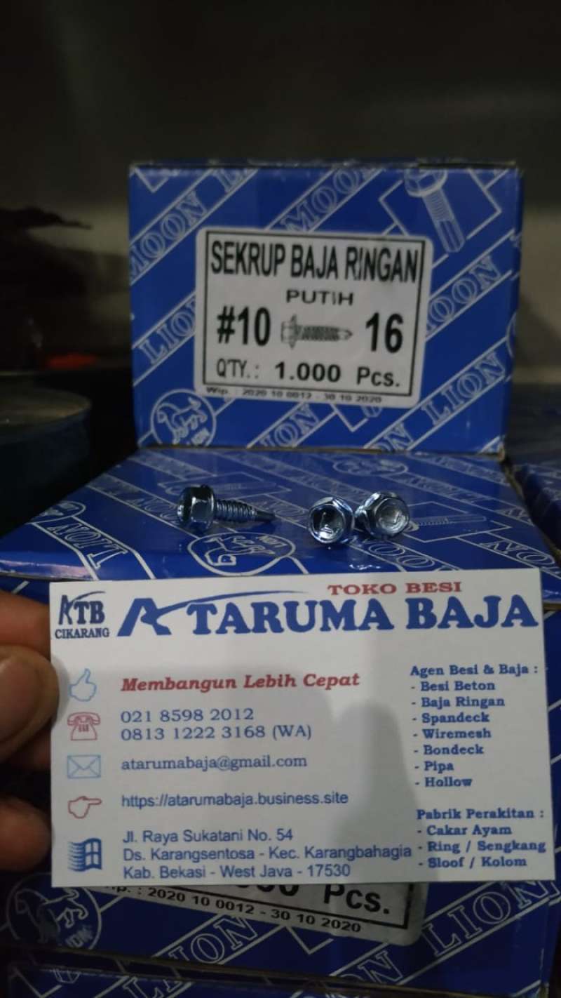 Promo Skrup Baja Ringan 10 x 16 Kode L - Paku Baja Ringan - Baut Reng ...