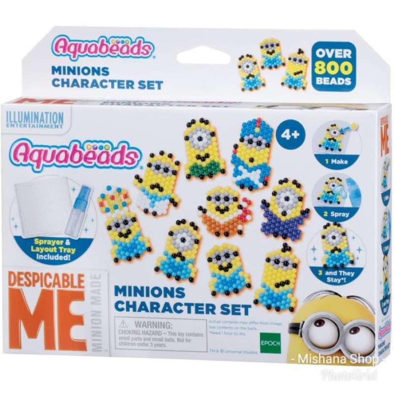 Promo Aqua Beads Minions Despicable Me Character Set - ORI Aquabeads