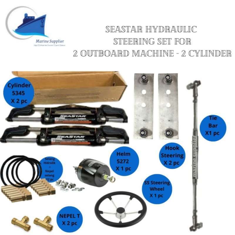 Promo Seastar Outboard Hydraulic Steering Set For 2 Machine Hidrolik