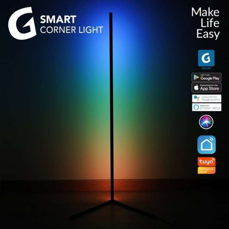 Promo GALVEE Smart Floor Corner Light WiFi RGB WW Control by APP and
