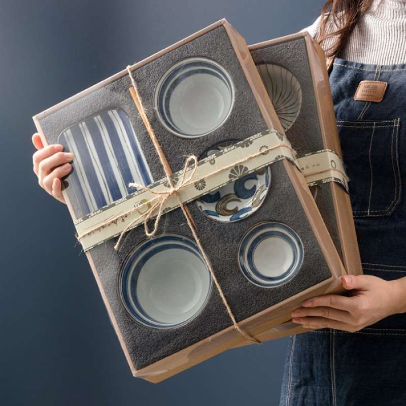 Promo Japanese Plate And Bowl Ceramic Gift Set / Gift Box / Hampers