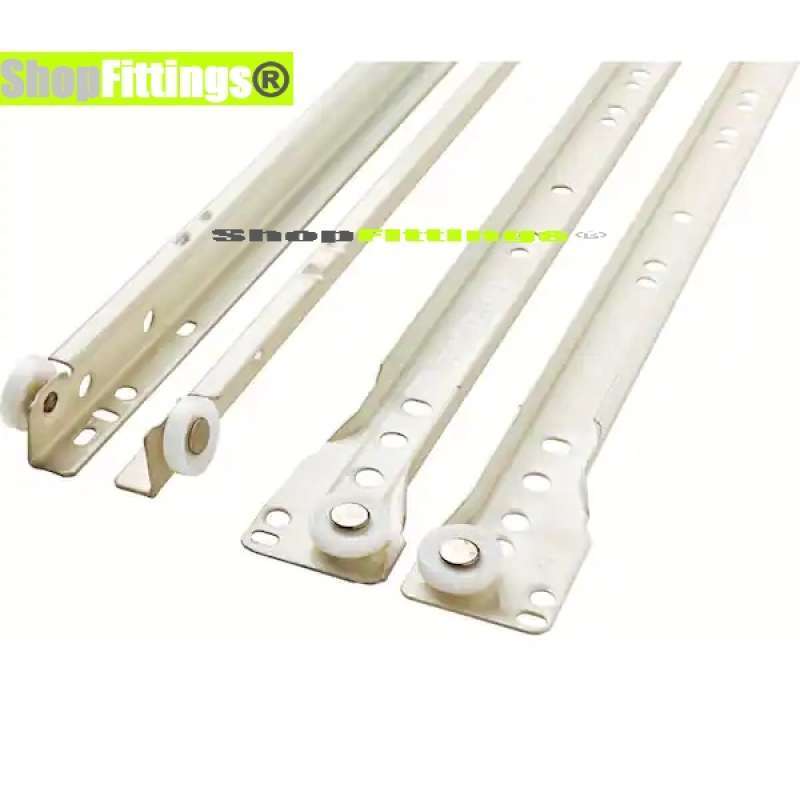 Jual Rel Laci Putih Biasa Single Track White Drawer Slide Roller Runner ...