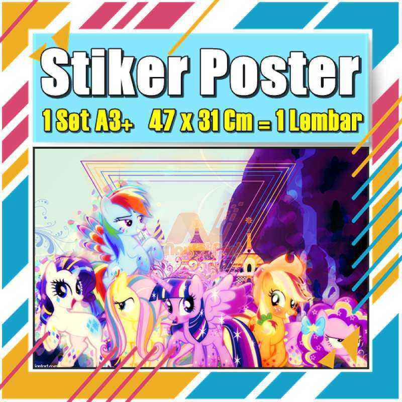 Jual Poster Stiker My Little Pony A3+ Animasi Kartun Acara Tv Kertas ...