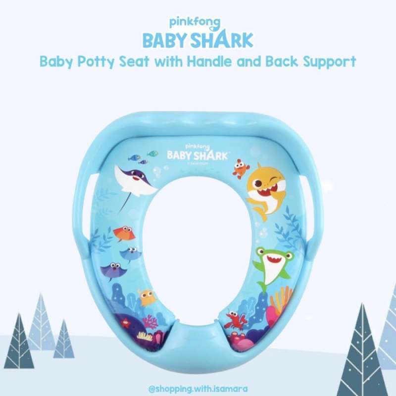 Jual Pinkfong Baby Shark Potty Seat With Handle And Back Support