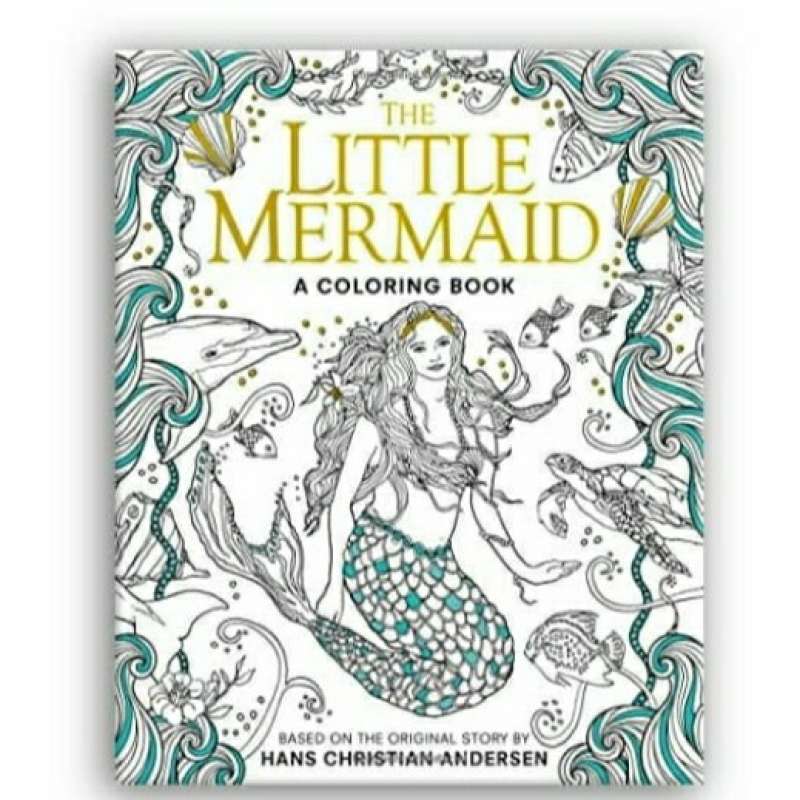 Promo buku impor mewarnai dewasa the little mermaid colouring book