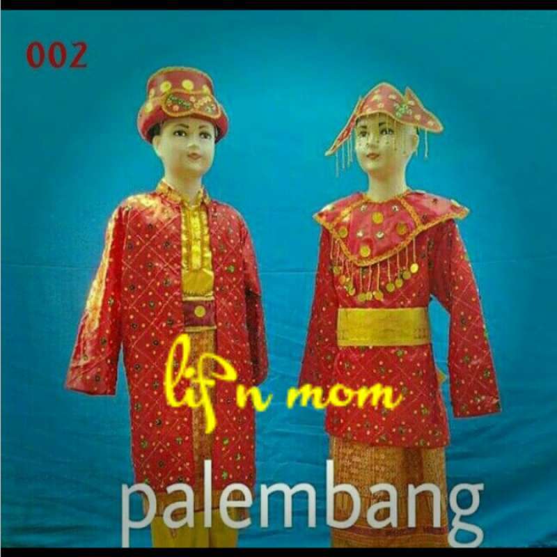 Promo Baju adat palembang anak full payet dan mewah set cewe atau cowo