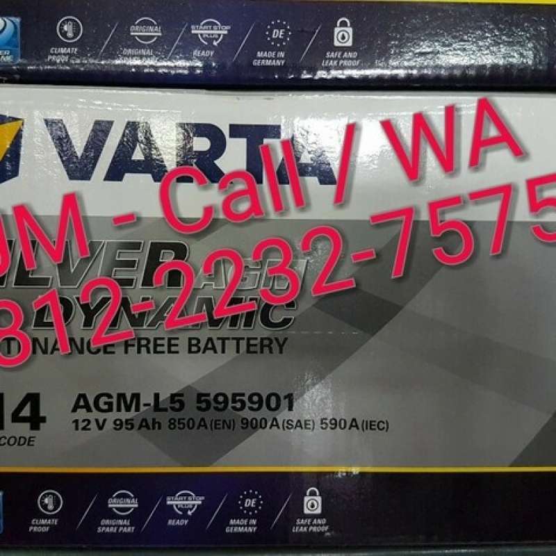 Promo Aki mobil Land Over Varta AGM G14 12v 95Ah Diskon 23% di Seller