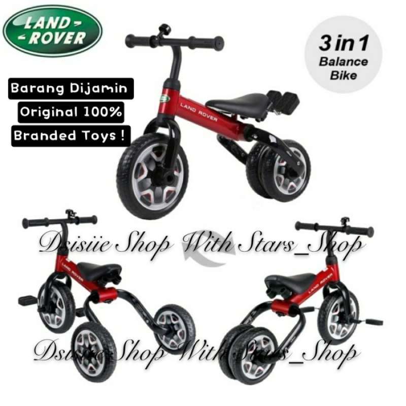 Jual sepeda anak land rover 3 in 1 bike balancing tricycle original di ...