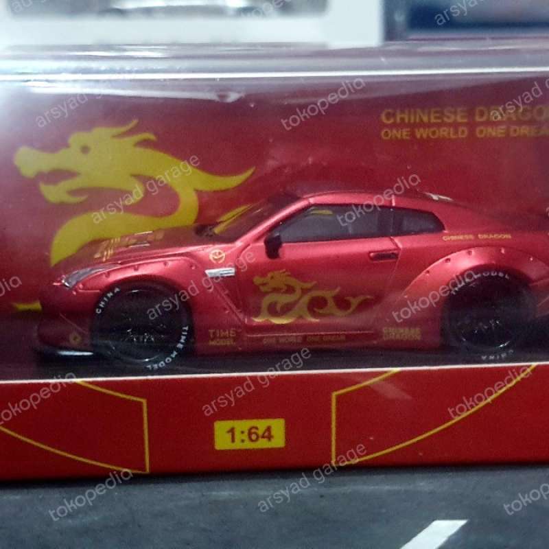 Jual Diecast Time Model Nissan GTR R35 Chinese Dragon Duck Tail Red ...