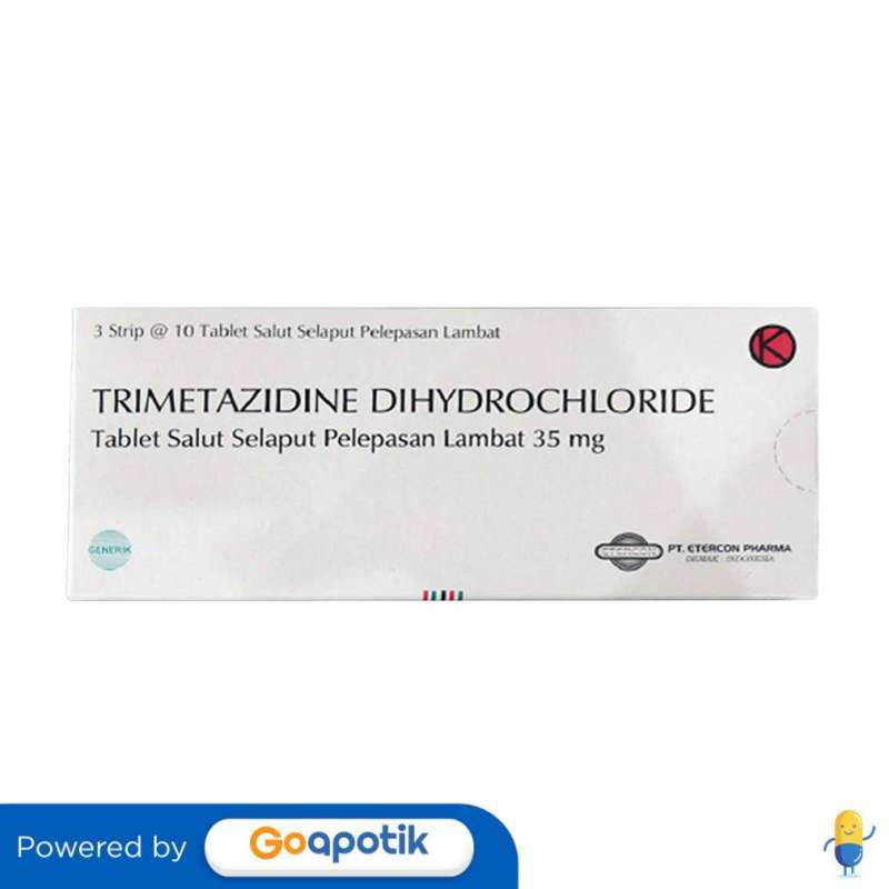 Jual TRIMETAZIDINE DIHYDROCHLORIDE ETERCON 35 MG BOX 30 TABLET di ...