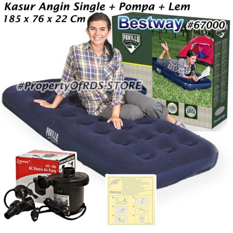 Promo Bestway 67000 Kasur Angin Single [185cm X76cm X 22cm] + Pompa ...