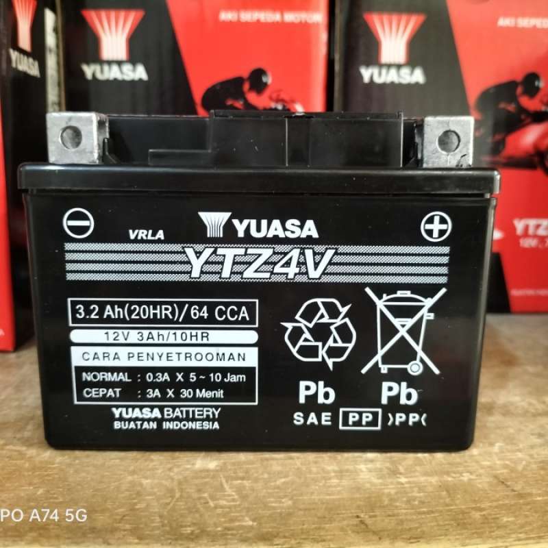 Jual Aki Original motor Yamaha Matic Yuasa YTZ4V / YTZ5S aki kering di