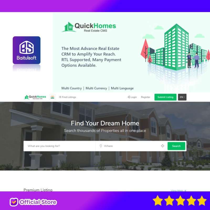 Promo SOURCE CODE APLIKASI QUICKHOMES REAL ESTATE CMS PHP SCRIPT BY