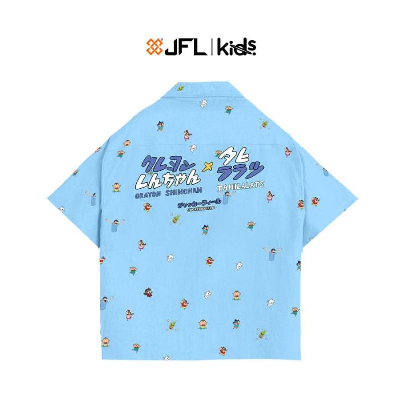 Jual Jfl Kids Tahilalats X Shinchan Sugoi Camp Shirt Sky Kemeja Anak Di