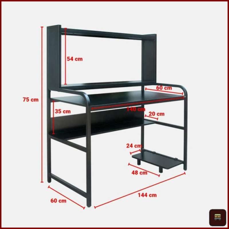 Promo Meja Gaming Informa Gaming Desk Karel - Hitam Diskon 23% Di ...