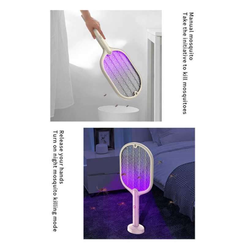 Promo RAKET STAND NYAMUK 2 IN 1 ELECTRIC MOSQUITO RACKET RECHARGEABLE