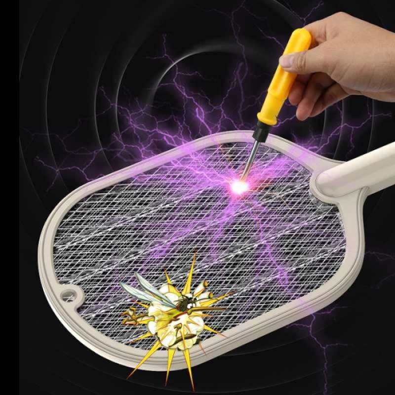 Promo RAKET STAND NYAMUK 2 IN 1 ELECTRIC MOSQUITO RACKET RECHARGEABLE