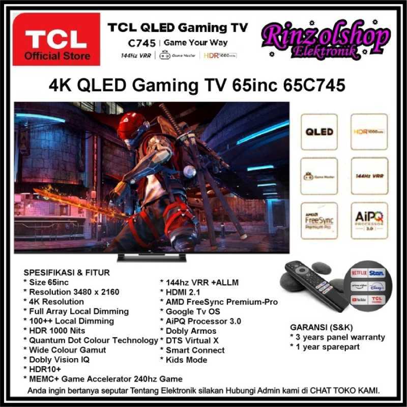 Promo TV LED TCL 65C745 QLED UHD TV 4K GAMING 144hz Diskon 23% di ...