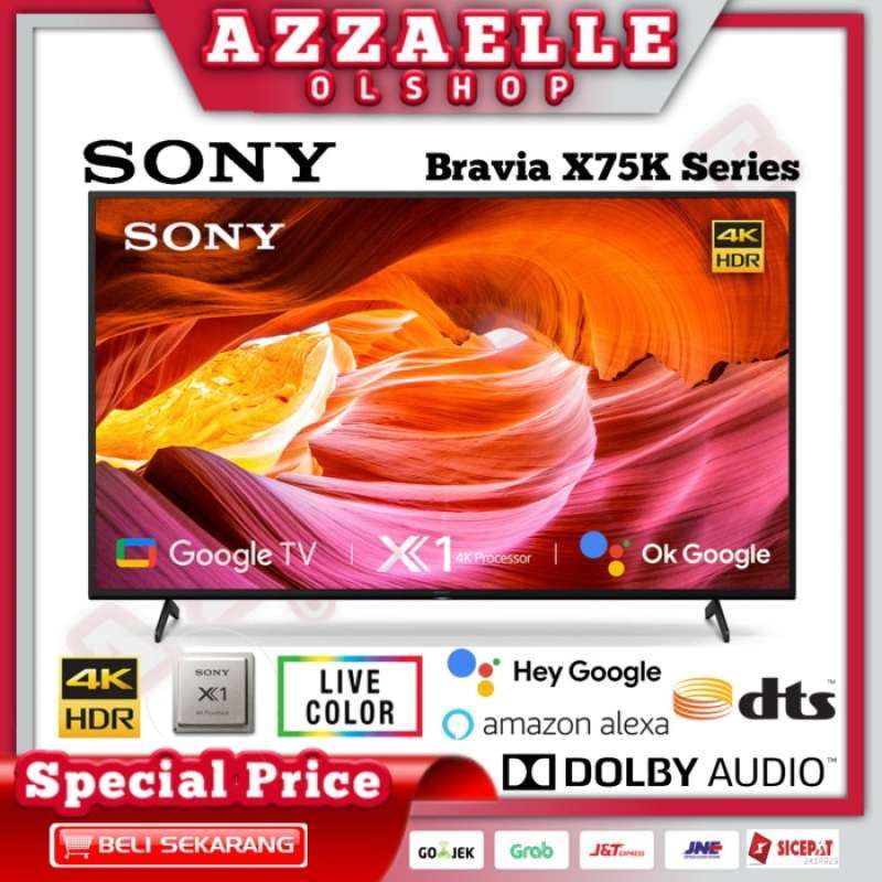 Promo SONY Bravia X75K 50 Inch 4K HDR TV,Smart TV KD50X75K Original