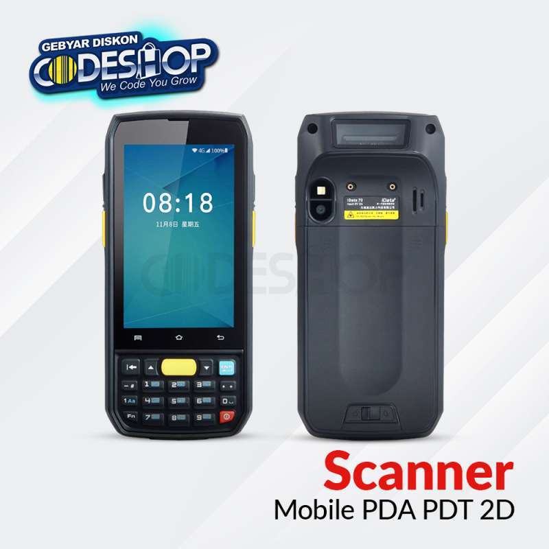 Jual iData 70 Mobile Barcode Scanner PDT PDA Android 2D Touchscreen 4G ...