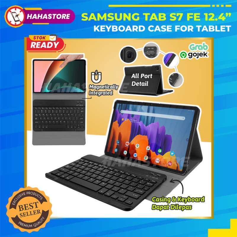 Promo Samsung Tab S7 FE 5G 2021 12.4 T736 Book Cover Wireless Keyboard
