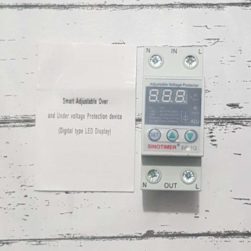 Promo Sinotimer SVP-912 adjustable voltage protector 40a 230vac 50/60hz ...
