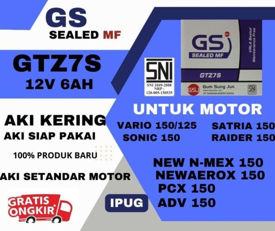 Promo Aki Motor MATIC ORI Yamaha Aerox 155 GTZ7S GS Y Accu Kering MF