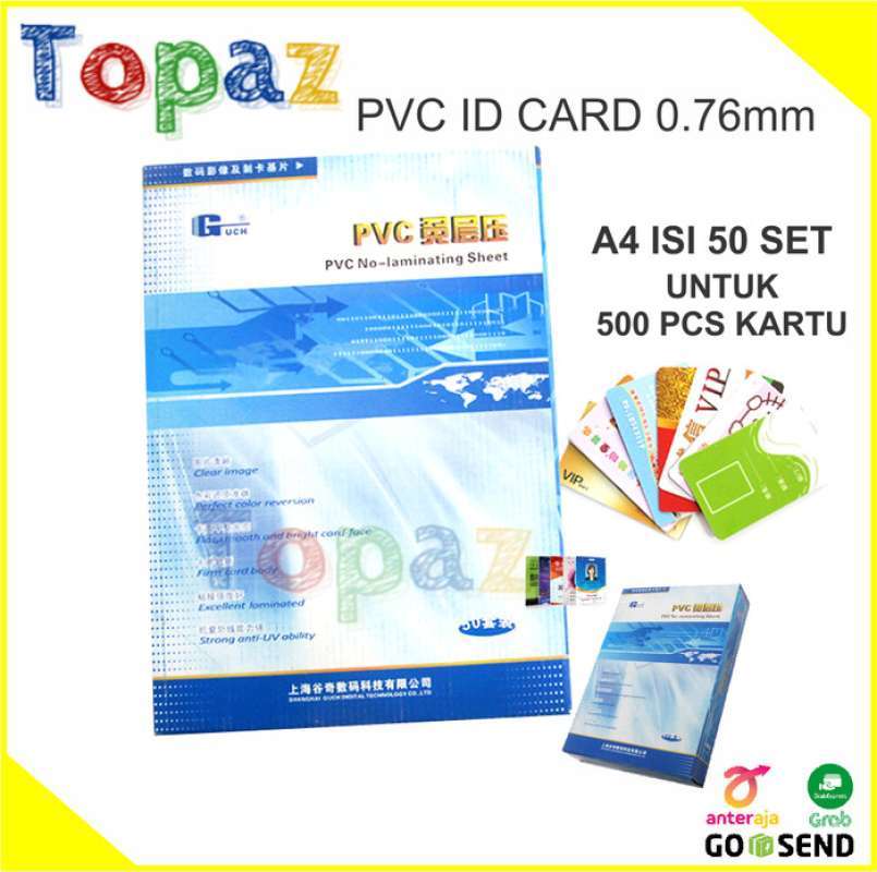 Pvc Id Label Promo Pvc Id Card/Pvc Id Card A4/Bahan Pvc Id Card A4 - Dus Biru (Guch ...