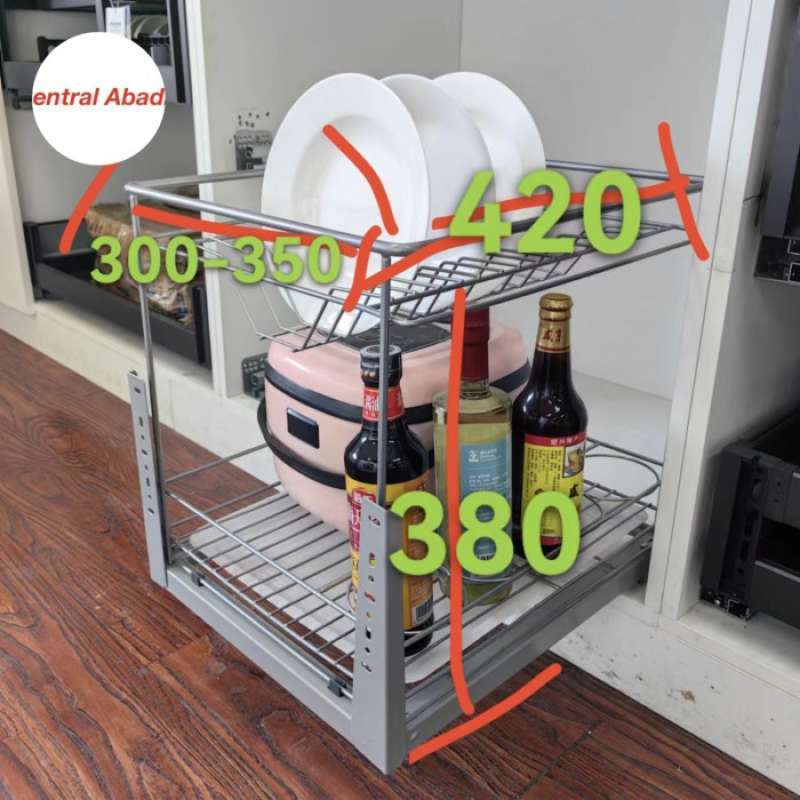 Promo Rak Piring Stainless Kitchen Set / Rak Piring Botol Lemari Taco