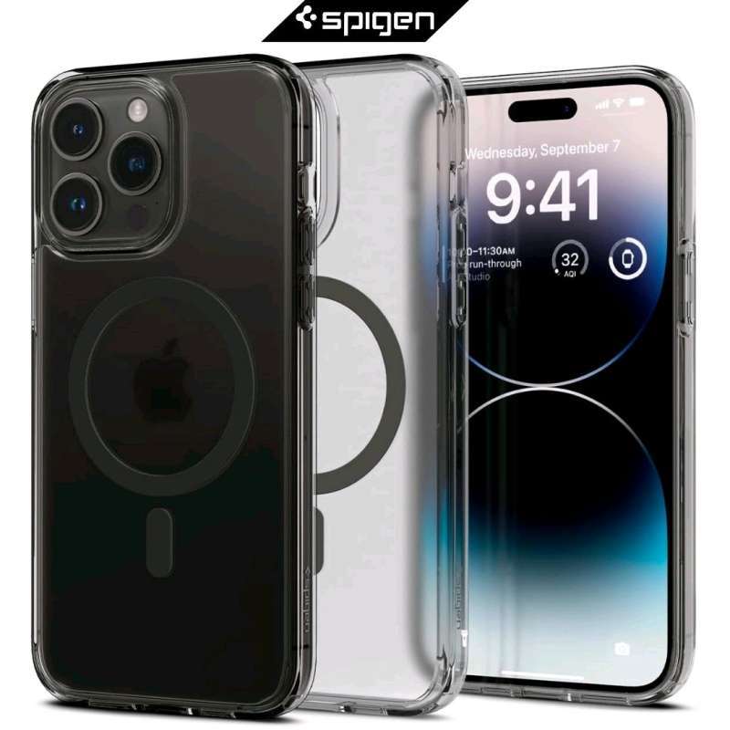 Jual Case iPhone 14 Pro Max Spigen Ultra Hybrid MagFit MagSafe Matte Frost Clear Anti Crack