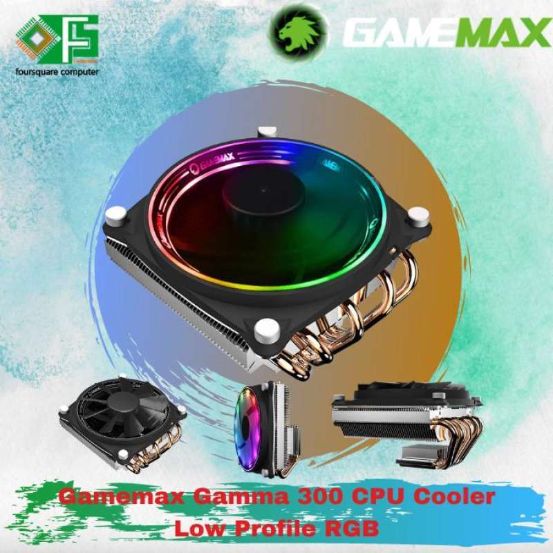 Promo Gamemax Gamma 300 Cpu Cooler Rgb Low Profile Fan Processor Intel ...