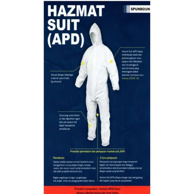 Promo Apd / Alat Pelindung Diri / Hazmat Suite / Putih Diskon 33% Di ...