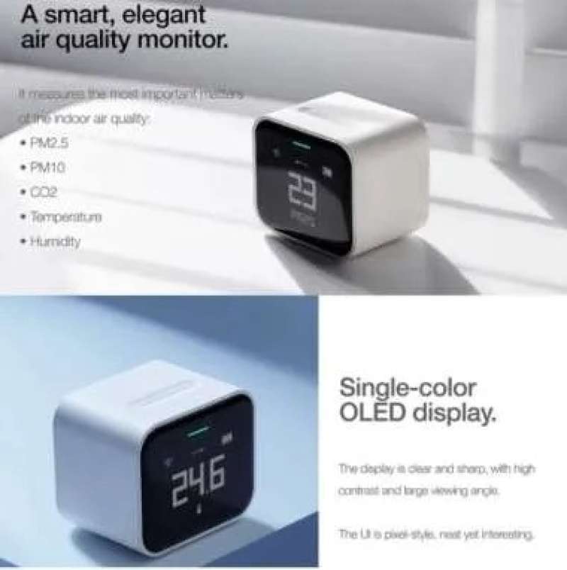 Promo Xiaomi Qingping Air Quality Detector Monitor Lite Pm2.5 Humidity ...