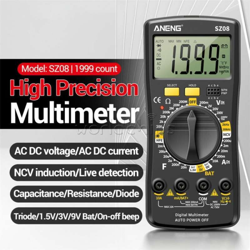Promo Alat Ukur Tes Tegangan Arus Listrik AC DC Digital Multimeter ...