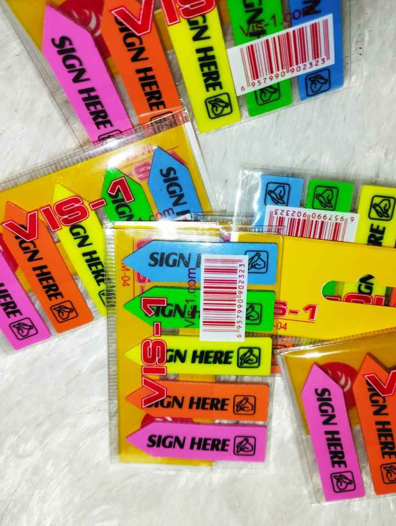 Sticky Noted Sign Jual Sticky Notes Sign Here Vis-1 5 Warna - Im-04 Di Seller Tg Jkt ...