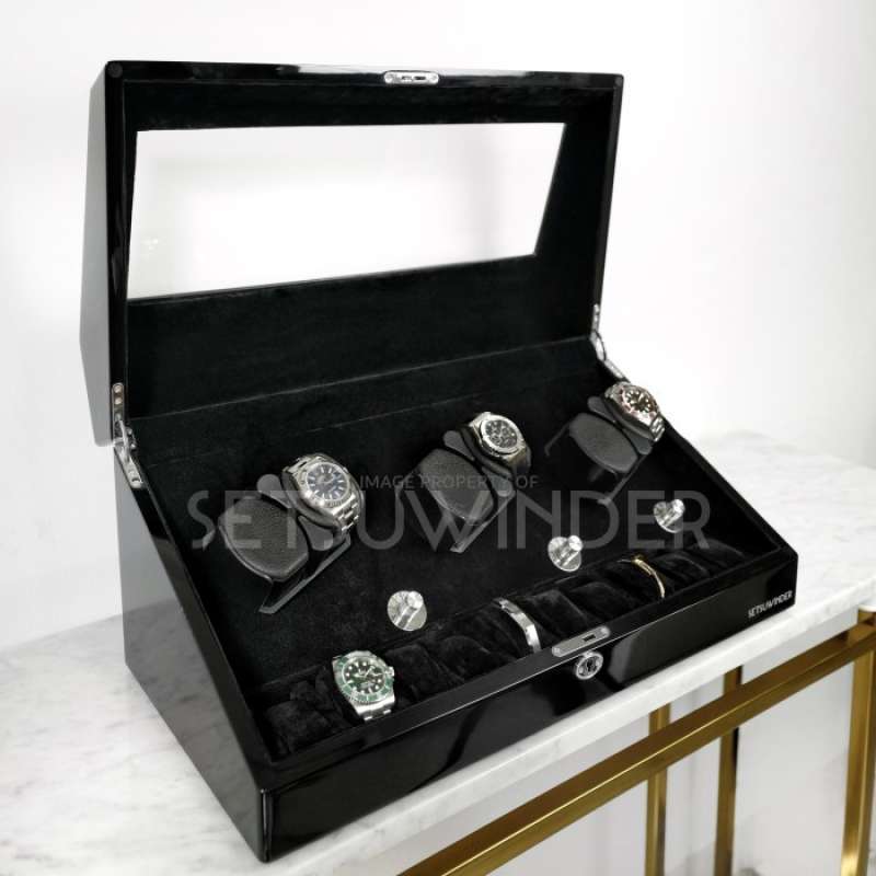 Promo Setsuwinder Estate Watch Winder 6 Slot 6+10 Jet Black Diskon 23